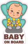Creative Rey Sticker auto, Priti Global, baby on board, bebe in scaun, 20 cm, Creative Rey® (5902211920183-18863)