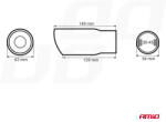 AMiO Ornament toba eșapament, universal, oțel inoxidabil, cromat, 32 - 44 mm (AX_01311)
