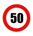 AutoHelix MSA Abțibild limitator viteză, 50 km (AX_AL 50)