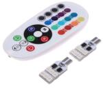 AutoHelix MSA Set 2 becuri auto W5W/T10- 12 Smd RGB cu telecomanda (AX_LED 569)