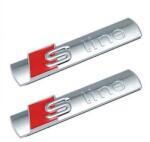 AutoHelix MSA Set 2 Emblema metalica S-line pentru AUDI, argintiu (EmblemaMetalicaAudi2)