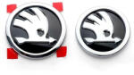 AutoHelix MSA Set 2 embleme capota 90mm si portbagaj 80 mm, pentru Skoda Octavia Superb Fabia Rapid Kodiaq, negru/crom (8300001007346)