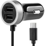 AMiO Incarcator Auto, 12/24V, cablu USB tip C + 2 x USB 2.4A (AX_02058)