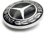 AutoHelix MSA Emblema capota Mercedes 57mm negru/argintiu compatibil cu W204 W124 W201 W202 W212 W220 W205 GLA CLA (263)