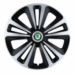 AutoHelix MSA Set 4 Capace Roti Terra Gri-Negru R15 Compatibil Cu Skoda (3047)