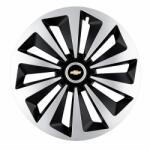 AutoHelix MSA Set 4 capace roti Fox Gri-Negru R14 Compatibil Cu Chevrolet (6152)