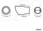 AMiO Ornament toba eșapament, universal, oțel inoxidabil, cromat, 43 - 62 mm (AX_02197)
