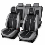 Carguard Huse auto premium 5 locuri Carguard Deluxe piele ecologică perforată - gri - negru (CG_HSA026)