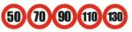 AutoHelix MSA Set Sticker limita viteza 50Km/H 70Km/H 90Km/H 110Km/H 130Km/H (TCL120)