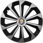 AutoHelix MSA Set 4 Capace Roti 15 inchi (R15) Fame Gri-Negru, Compatibile Cu Alfa Romeo (1900)