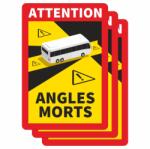  Set 3 autocolante autoadezive, unghi mort, laminate, 17x25cm, pentru autocare, autobuze (UBC-AM004)