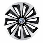 AutoHelix MSA Set 4 capace roti Fox Gri-Negru R15 Compatibil Cu Volkswagen (6226)