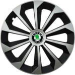 AutoHelix MSA Set 4 Capace Roti 15 inchi (R15) Fame Gri-Negru, Compatibile Cu Skoda (2131-2131)
