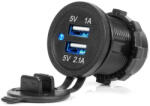 AMiO Încărcător auto cu mufe USB impermeabile 3.1A 2xUSB 12V 24V AMIO-04216 (AX_04216)