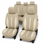 Carguard Huse auto premium 5 locuri Carguard Deluxe piele ecologică perforată - maro deschis - crem (CG_HSA021)