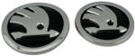 AutoHelix MSA Set embleme SKODA, capota portbagaj, 80mm/90mm, negru/chrome pentru Octavia, Superb, Fabia, Rapid, Kodiaq (IS-09)