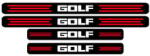 AutoHelix MSA Set 4 Stickere Negre Pentru Praguri Golf, negru-rosu-alb (SPGNRA)