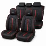 Carguard Huse auto premium 5 locuri Carguard Deluxe piele ecologică perforată - negru - rosu (CG_HSA024)