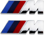 AutoHelix MSA Set 2 Embleme ABS Aripa Logo M Performance Silver (966-1)