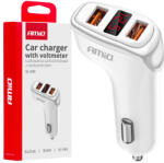 AMiO Incarcator auto 2x USB-A + voltmetru 3.1A AMIO-03887 (AX_03887)