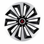 AutoHelix MSA Set 4 capace roti Fox Gri-Negru R14 Compatibil Cu Mitsubishi (6192)