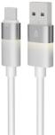 472 Töltőkábel, USB-A - USB-C, 18W, 1 m, AVAX "CB312 Glowy", fehér (AXCB312W)