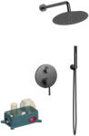 Wellis Falba süllyesztett csaptelep, Wellis Altona zuhanyszett brushed gun metal grey WZ00108 - zuhanykabin