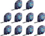 DYMO Set 10 etichete din plastic argintiu metalizat DYMO LetraTag 12 mm x 3m pentru receptii, birouri si identificare eleganta S0721730 (91208P10DY)
