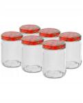 Browin 6 db-os fedős üveg készlet, Barna, 500ml, Átlátszó/Piros (BW916157/ALL)