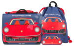 Jeune Premier Set ghiozdan școlar It Bag Midi Porsche Jeune Premier rucsac ergonomic pentru sport și încălțăminte de schimb, cu penar (JPITD26273-A)
