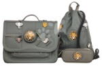 Jeune Premier Set ghiozdan școlar It Bag Midi BIG Five Khaki Jeune Premier geantă școlară ergonomicǎ pentru sport și pentru încălțăminte, cu penar (JPITD24220-A)