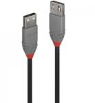 Lindy LY-36702 kábel, USB 2.0 dugasz - USB 2.0 anya, 1 m, fekete (LY-36702)