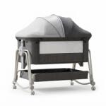 Pepita 2in1 Pătuț Co-sleeper, Balansabil, cu Saltea și Plasa Anti-țânțari - Gri (628)