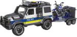 WENYI CAR - 1: 14 - Mașină de poliție cu remorcă și motocicletă (cu sunet și lumini) (SK21J-666-38Q)