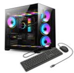 OptimX Calculator Sistem Desktop PC Gaming OptimX ELITE Onyx cu procesor Intel Core i7 9700F, 16GB DDR4, 480Gb SSD, Radeon RTX 5050 8Gb GDDR6, Cadou kit tastatura si mouse OptimX (IL_78547)