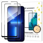 Wozinsky Folie de protectie Ecran WZK pentru Apple iPhone 14 Pro Max / 13 Pro Max, Sticla Securizata, Full Glue, Set 2 bucati, Neagra - evomag