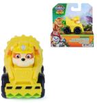 Spin Master Mini vehicul cu figurina, Paw Patrol the Dino Movie, Pup Squad Racers, Rubble (20157138) Figurina