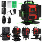 Bauerkraft Nivela laser, Bauerkraft H-047, negru, 16 linii, fascicul verde, autonivelare automată, cu acumulator, cu telecomandă, în valiză, cu acumulator inclus