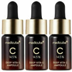  Készlet, Medicube, Deep Vita C, Világosítás, Tonik, Az arcra és a nyakra, 3 db, 30 g (8800240566944)