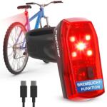 Fischer Basic Stop kerékpár hátsó lámpa - LED biciklilámpa féklámpa funkcióval, akkumulátorral, USB-C töltés, 11 óra üzemidő, StVZO jóváhagy