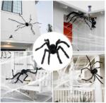  Halloween pók 200cm pókháló 60g 10 db mini pók nagy szett Dekoráció (Pająk 200cm na Halloween)