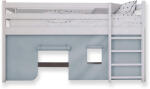  BUNKIE tömör fa gyerek galériaágy 90x200 - fehér (FA82099)