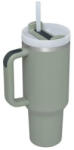  Rozsdamentes Duplafalú Thermo Pohár / Utazóbögre Szívószállal - 1200 ml, Világoskék - Kekizöld (NW17Green)