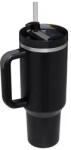  Rozsdamentes Duplafalú Thermo Pohár / Utazóbögre Szívószállal - 1200 ml, Világoskék - Fekete (NW17Black)