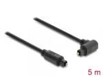 Delock Cablu audio optic Toslink drept/unghi 90 grade 5m negru, Delock 90932 (90932)