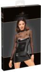 Noir Rochie Noir Libido Exclusive Flock - Powerwetlook și Tulle Transparent, Neagră - XL