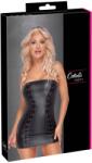 Cottelli PARTY Rochie Mini Tube Cottelli PARTY - Neagră Matte Look, Fără Bretele și cu Șnururi Decorative - Negru , L