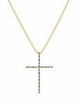 ElectraStore Colier Unisex Auriu Cu Pandantiv Cruce Multicolora (C5102)