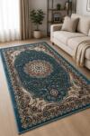 QUEEN Covor Queen 10220, Marime 120 x 200 cm, Turcoaz, Inaltime Fir 4 mm, Antialergic, Polipropilena, Living, Dormitor, Sufragerie, Birou Covor