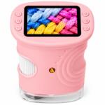 Twinkle Twins Microscop Digital pentru Copii Twinkle Twins, Ecran IPS 2.0, Mărire 1000X, Acumulator 600 mAh, Lumină LED, Roz (TT-03012)